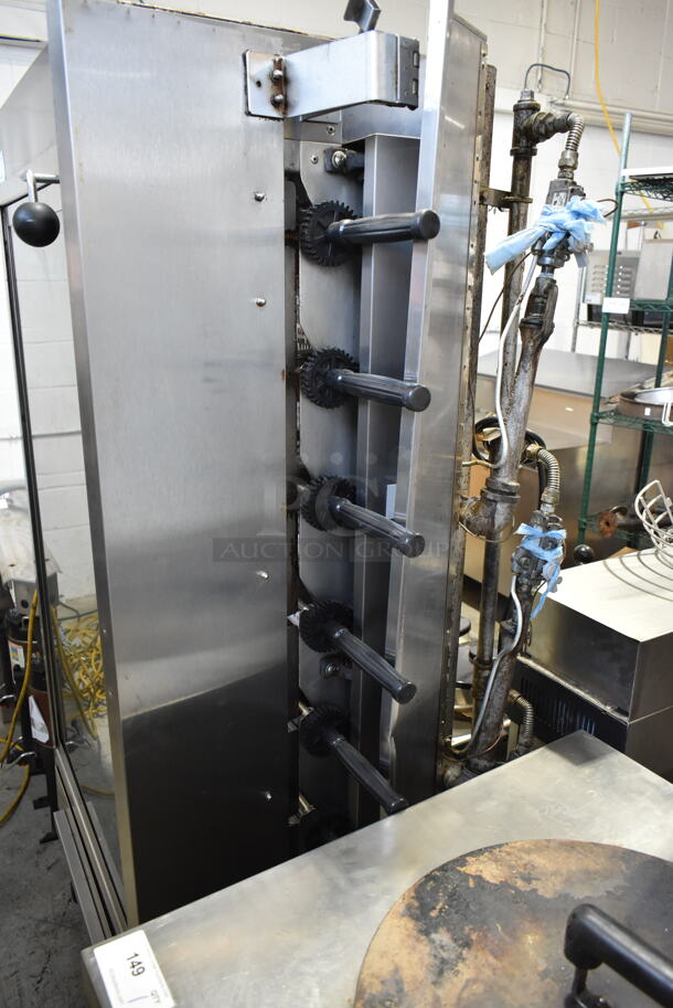 Stainless Steel Commercial Floor Style Natural Gas Powered 7 Spit Rotisserie Oven on Commercial Casters. - Image 2 of 7