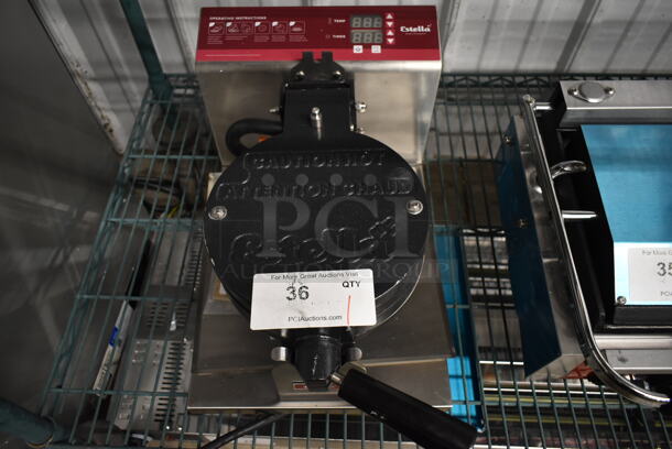 BRAND NEW SCRATCH AND DENT! Estella WBMX1A Stainless Steel Commercial Countertop Belgian Waffle Maker. 120 Volts, 1 Phase. Tested and Working! - Image 3 of 7