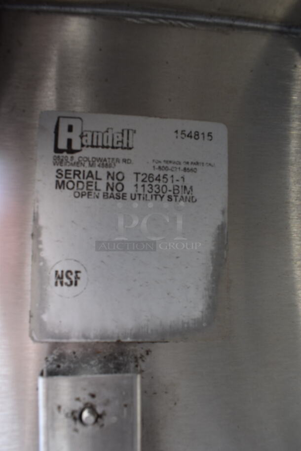 ALL ONE MONEY! Randell Open Base Utility Stand Stainless Steel Countertop w/ Undershelf and Lot of Baking Pans - Image 5 of 5