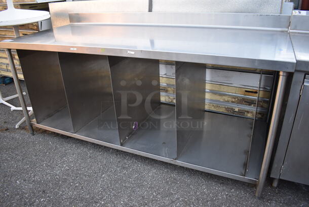 Stainless Steel Table w/ Back Splash and Under Shelf. 84x36x41 - Image 4 of 5
