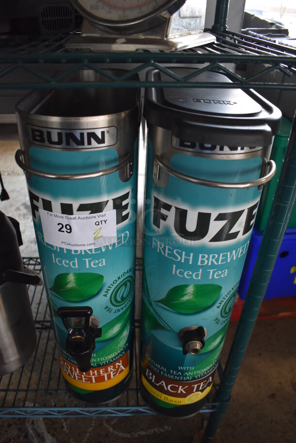 2 Bunn Metal Beverage Holder Dispenser. Missing 1 Lid. 2 Times Your Bid! - Image 1 of 4