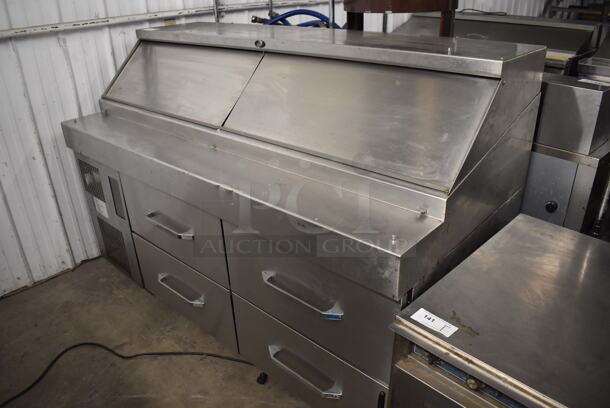 Randell Stainless Steel Commercial Sandwich Salad Prep Table Bain Marie Meta Top w/ 4 Drawers on Commercial Casters. 72x34x28. Tested and Working!