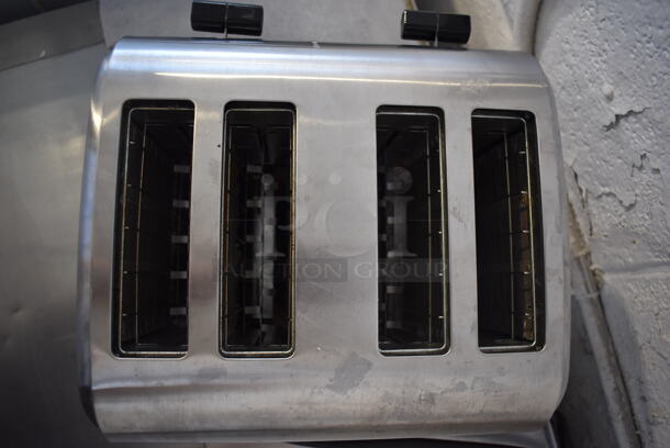 AvaToast MDT4 Stainless Steel Countertop 4 Slot Medium Duty Pop Up Toaster. 120 Volts, 1 Phase.  - Image 4 of 7