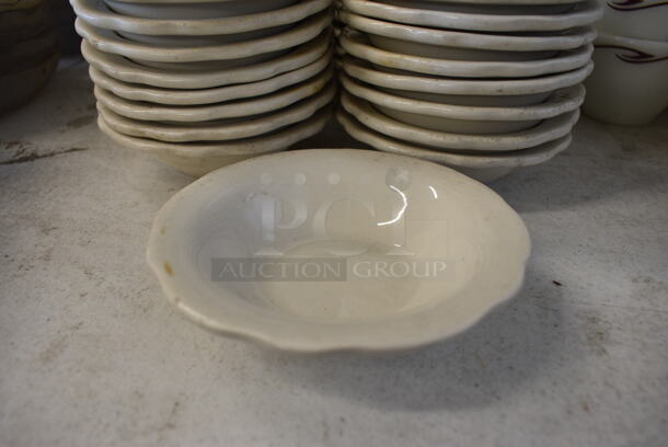 60 White Ceramic Bowls. 5x5x1.5. 60 Times Your Bid!