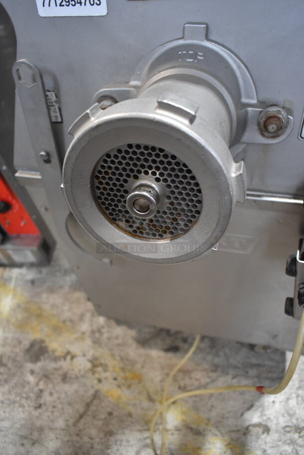 2016 Hobart MG2032 Metal Commercial Floor Style Electric Powered Meat Mixer Grinder w/ Foot Pedal on Commercial Casters. 208 Volts, 3 Phase. Tested and Working! - Image 6 of 10
