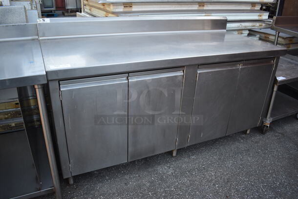 Stainless Steel Table w/ Back Splash, 4 Doors and Under Shelf. 72x32x42 - Image 5 of 5