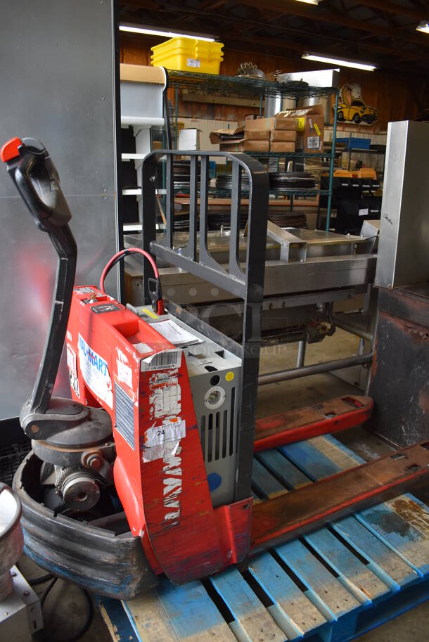Raymond 102T-F45L Metal Commercial Electric Powered Walkie Pallet Jack. 69x29x51