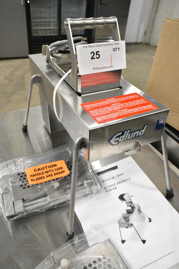 BRAND NEW SCRATCH AND DENT! Edlund 350 Electric Fruit and Vegetable Slicer. 115 Volts, 1 Phase.  - Image 3 of 10