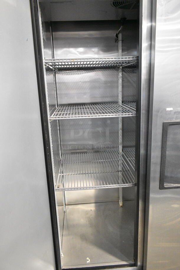 2018 True T-35-HC Stainless Steel Commercial 2 Door Reach In Cooler w/ Poly Coated Racks on Commercial Casters. 115 Volts, 1 Phase. Tested and Working! - Image 5 of 6