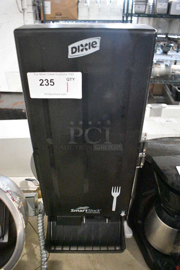 Dixie Black Poly Countertop Fork Dispenser. 10x8x25