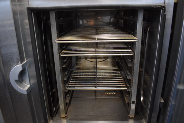 2012 Cleveland OGB-6.10 Stainless Steel Commercial Natural Gas Powered Combi Convotherm Convection Oven w/ View Through Door and Metal Oven Racks on Stand w/ Commercial Casters. 38x32x60 - Image 4 of 7