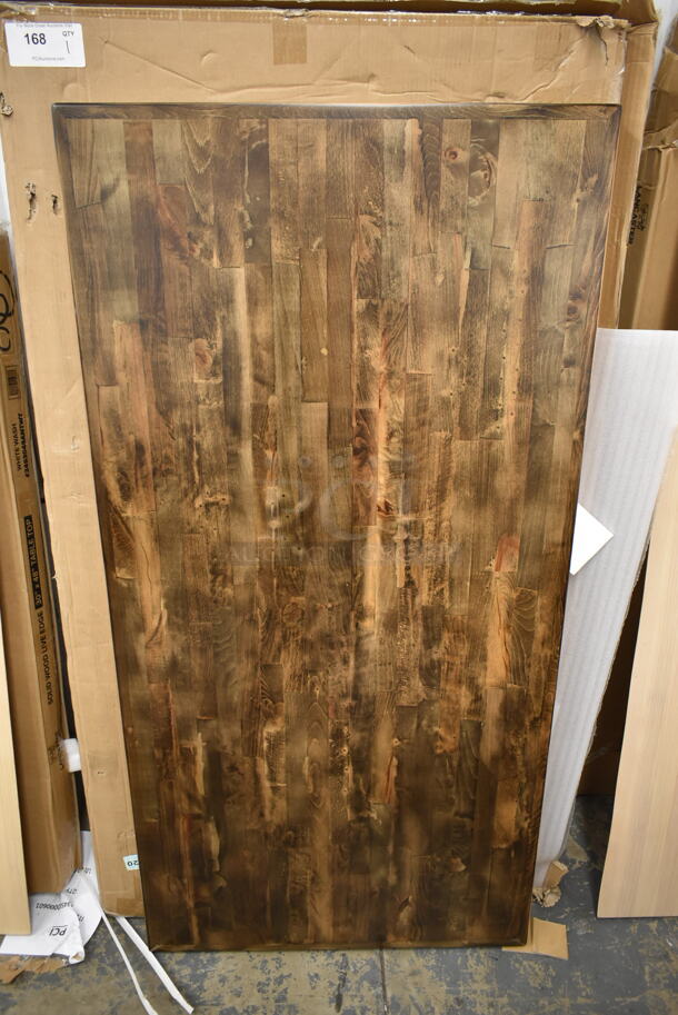 BRAND NEW IN BOX! Lancaster Table & Seating 30"x60" Solid Wood Reclaimed Wood Butcher Block Tabletop. - Image 1 of 5