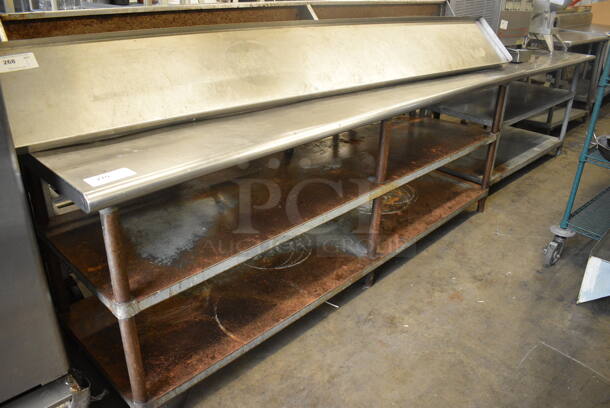 Stainless Steel Commercial Table w/ 2 Metal Under Shelves. 96x30x35