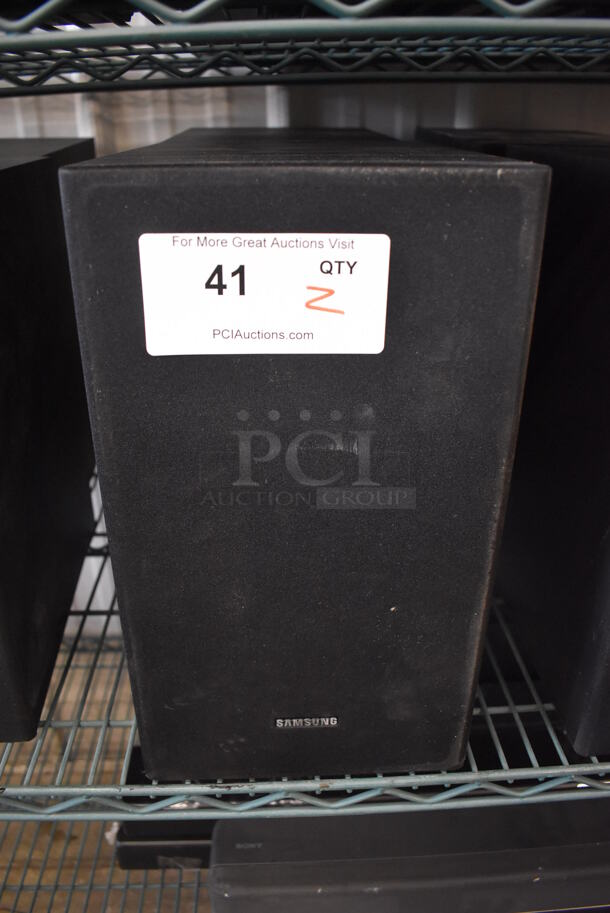 2 Samsung PS-WR53D Subwoofer Speakers. 8x11.5x14. 2 Times Your Bid!