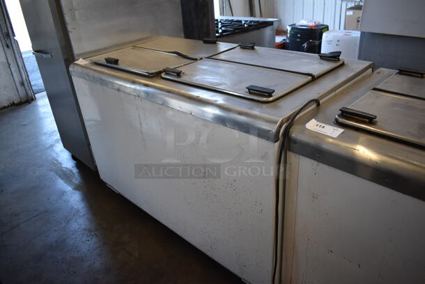 Beverage Air Metal Commercial Chest Freezer w/ 2 Center Hinge Lids. 54.5x30.5x38. Tested and Working! - Image 2 of 9