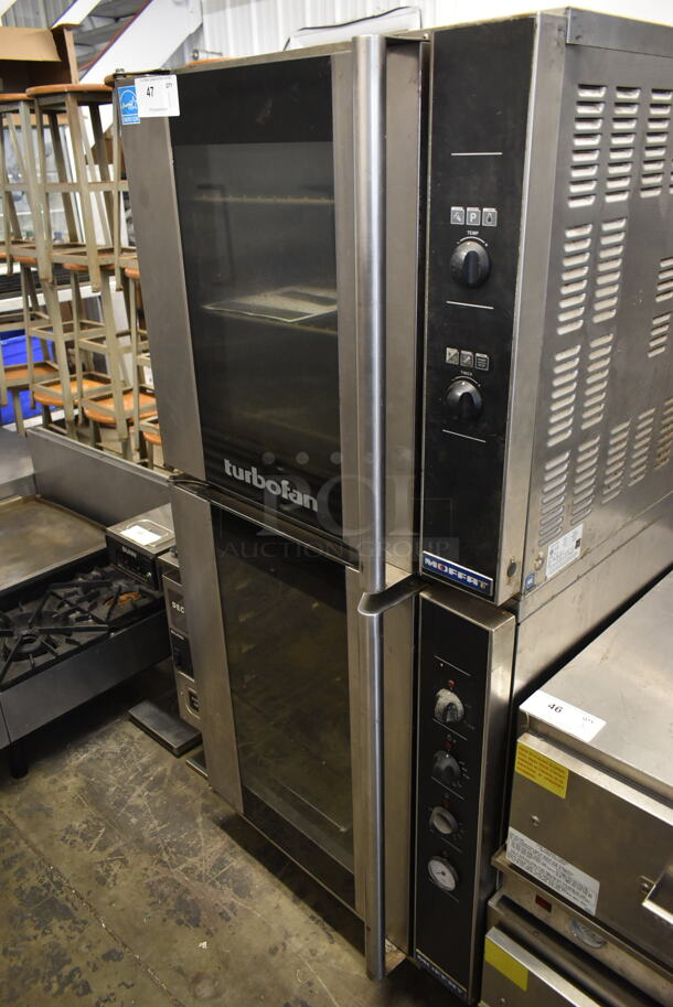 2 Moffat Turbofan E32D5 Stainless Steel Commercial Electric Powered Full Size Oven w/ View Through Door and Metal Oven Racks. 208 Volts, 1 Phase. 2 Times Your Bid!