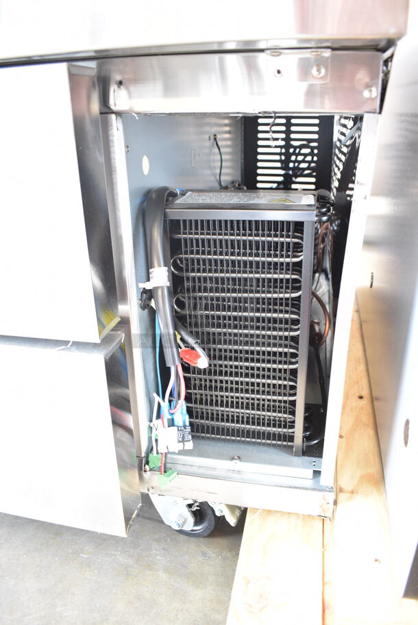 BRAND NEW SCRATCH AND DENT! 2022 Avantco 178CBE72HC Stainless Steel Commercial 4 Drawer Chef Base on Commercial Casters. 115 Volts, 1 Phase. Cannot Test - Needs New Power Switch - Image 5 of 10