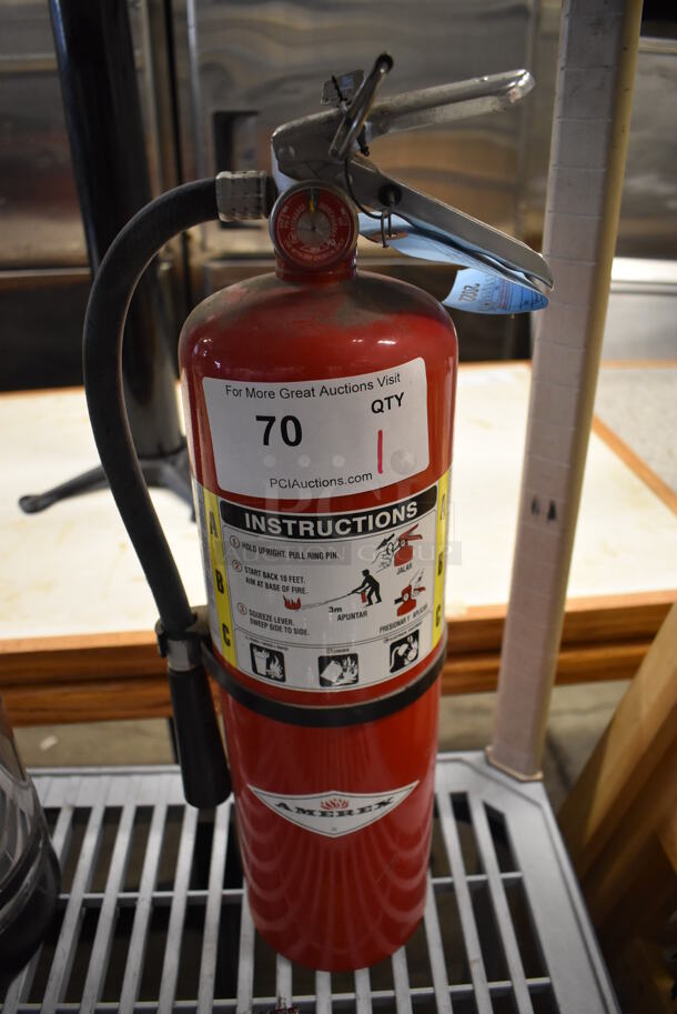 Amerex Dry Chemical Fire Extinguisher. 5x9x20. Buyer Must Pick Up - We Will Not Ship This Item. 