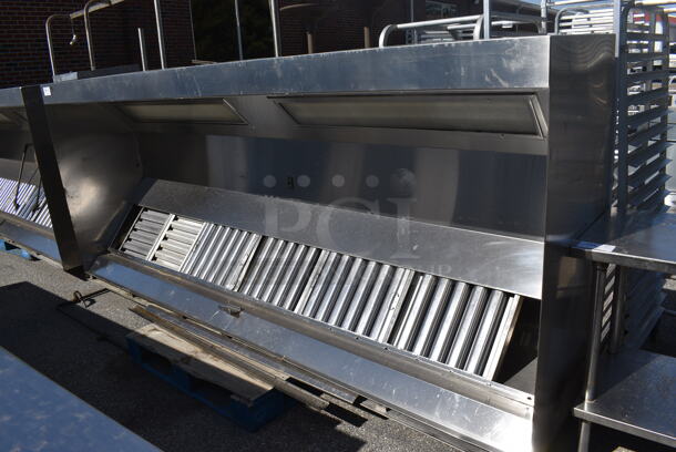 10.5' Stainless Steel Commercial Return Air Grease Hood w/ Filters. 126x54x26 - Image 1 of 6
