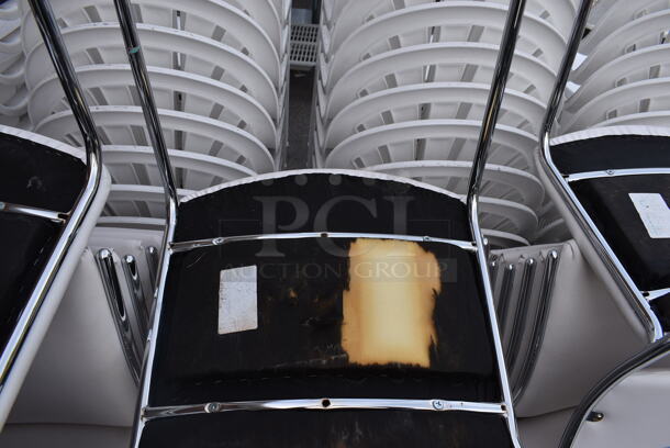 30 White Dining Chairs on Chrome Finish Legs. 20x19x34. 30 Times Your Bid! - Image 6 of 6