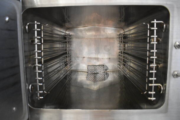 Cleveland Stainless Steel Commercial Natural Gas Powered 2 Deck Steam Cabinet w/ Cleveland KDT-6T Countertop 6 Quart Tilting Steam Kettle.  - Image 5 of 9