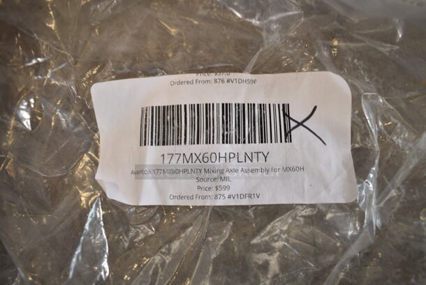BRAND NEW SCRATCH AND DENT! Avantco 177MX60HPLNTY Mixing Axle Assembly for MX60H, MX60SHKIT, and MX60MGKIT - Image 5 of 5