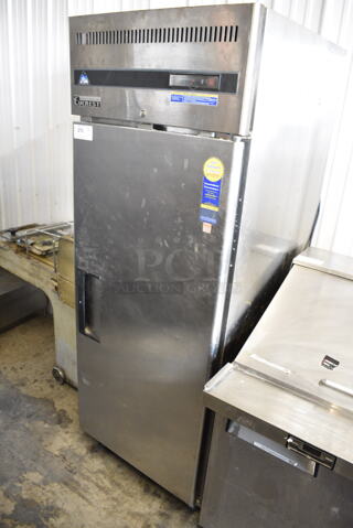 Everest ESF1 Stainless Steel Commercial Single Door Reach In Freezer w/ Poly Coated Racks on Commercial Casters. 115 Volts, 1 Phase. Tested and Powers On But Does Not Get Cold