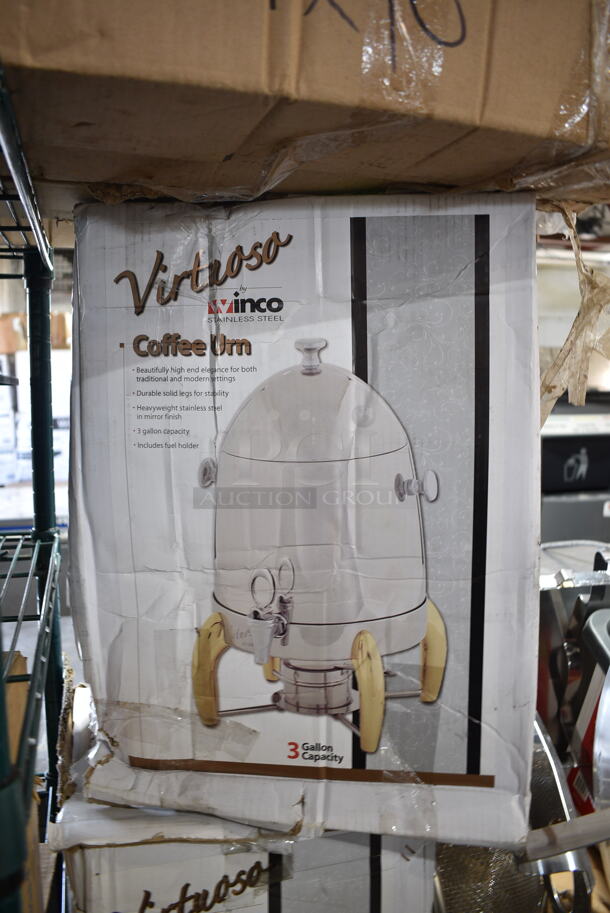 3 BRAND NEW IN BOX! Winco 903A Stainless Steel Coffee Urn. 3 Times Your Bid! - Image 3 of 6