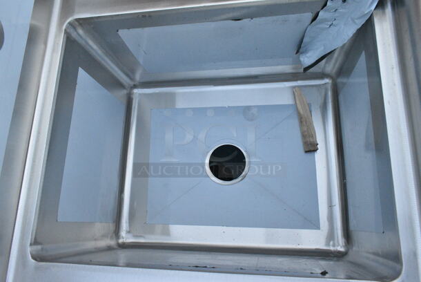 BRAND NEW SCRATCH AND DENT! Regency 600S3162018L Stainless Steel 3 Bay Sink w/ Left Side Drain Board. Bays 16x20x12. Drain Board 16.5x21.5. No Legs.  - Image 5 of 8