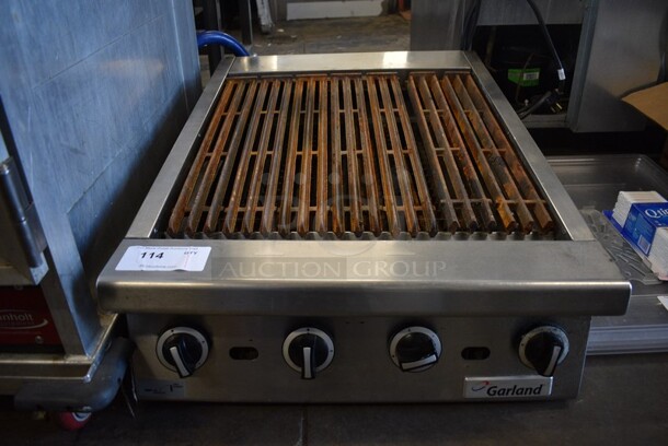Garland Stainless Steel Commercial Countertop Natural Gas Powered Char Broiler Grill. 23.5x32x12.