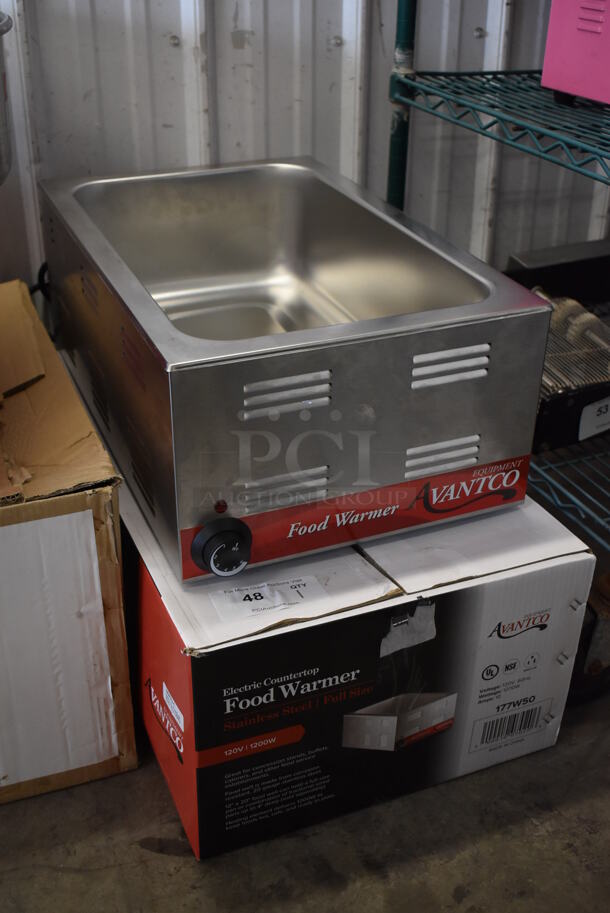 IN ORIGINAL BOX! Avantco 177W50 Stainless Steel Commercial Countertop Food Warmer. 120 Volts, 1 Phase. 14.5x23x9. Tested and Working! - Image 2 of 5