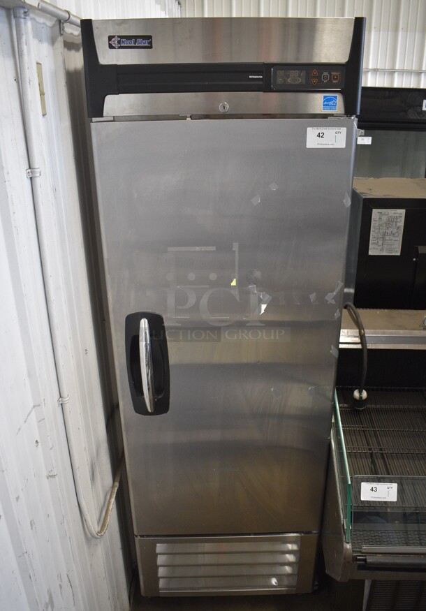 Kool Star KSR23-S ENERGY STAR Stainless Steel Commercial Single Door Reach In Cooler on Commercial Casters. 115 Volts, 1 Phase. 28x31x84. Tested and Powers On But Does Not Get Cold - Image 1 of 6