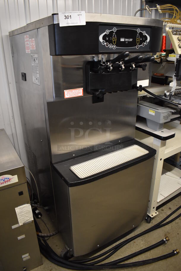 Taylor C713-27 Stainless Steel Commercial Floor Style Water Cooled 2 Flavor w/ Twist Soft Serve Ice Cream Machine on Commercial Casters. 208-230 Volts, 1 Phase. 25x40x60 - Image 5 of 7