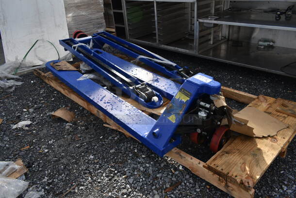 2 BRAND NEW SCRATCH AND DENT! Metal Blue 4,400 Pound Capacity Pallet Jacks. Handles are Not Attached. 2 Times Your Bid! - Image 2 of 5
