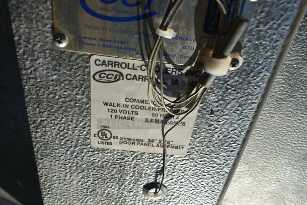 2 Carroll Coolers Walk In Boxes That Make One 9'x12' Walk Through Combo Box w/ Copeland F3AH-A100-CAV-020 208-230 Volt, 1 Phase Compressor, Compressor, RL6E088DDA 208/230 Volt, 1 Phase Evaporator and PLP900 115 Volt, 1 Phase Evaporator. Picture of the Unit Before Removal Is Included In the Listing. 2 Times Your Bid! - Image 8 of 10