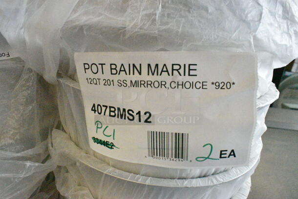 12 BRAND NEW SCRATCH AND DENT! Choice 407BMS12 12 Qt. Stainless Steel Bain Marie Pot. 12 Times Your Bid!  - Image 6 of 6