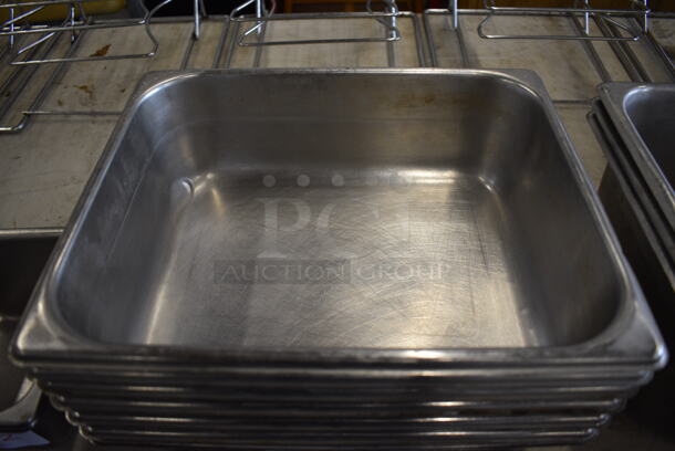 7 Stainless Steel 1/2 Size Drop In Bins; 1 Perforated. 1/2x4. 7 Times Your Bid! - Image 3 of 3