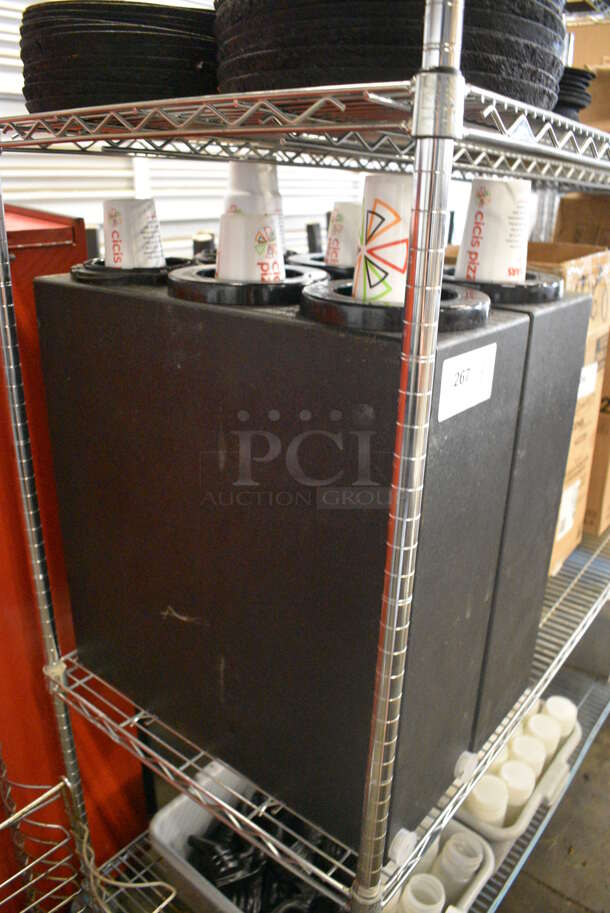 2 Black Poly 3 Well Cup Dispensers. 8x22.5x24.5. 2 Times Your Bid! - Image 2 of 3