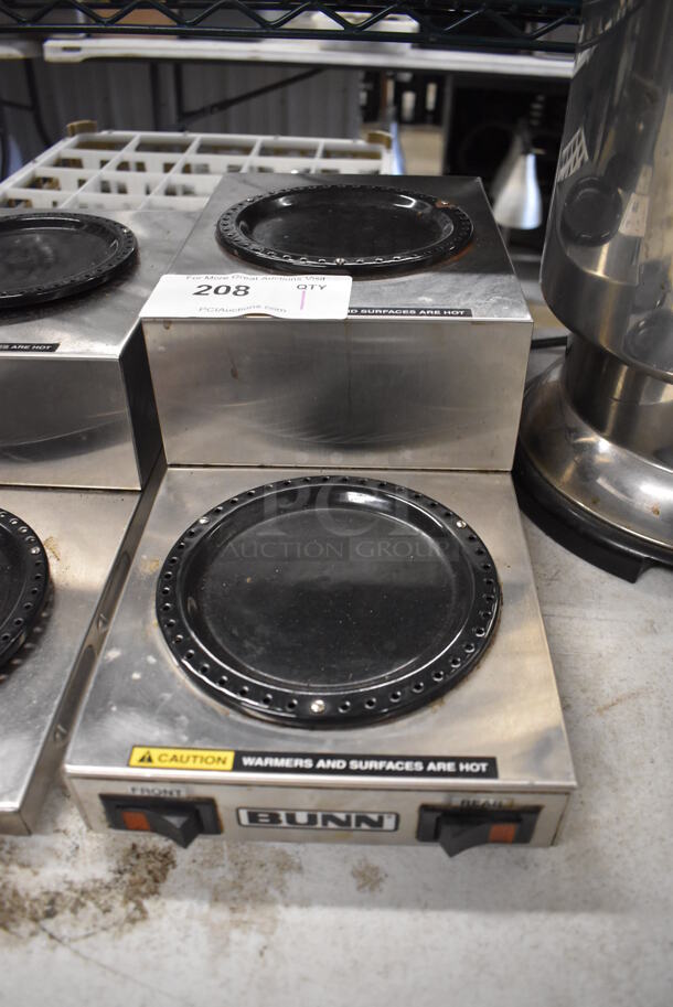 Bunn WS2 Stainless Steel Commercial Countertop 2 Tier 2 Burner Coffee Pot Warmer. 120 Volts, 1 Phase. 7.5x18x6. Tested and Working! - Image 1 of 4