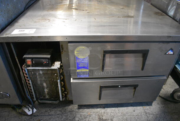 Everest Stainless Steel Commercial 2 Drawer Chef Base on Commercial Casters. 36.5x32x25. Tested and Working!