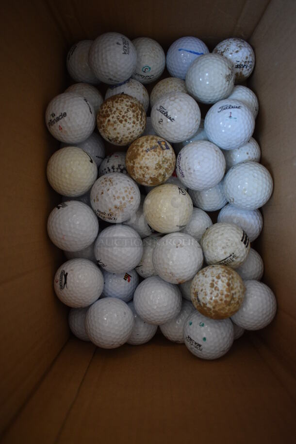 ALL ONE MONEY! Lot of 50 Golf Balls. Includes Titleist and Pinnacle. 1.75x1.75x1.75