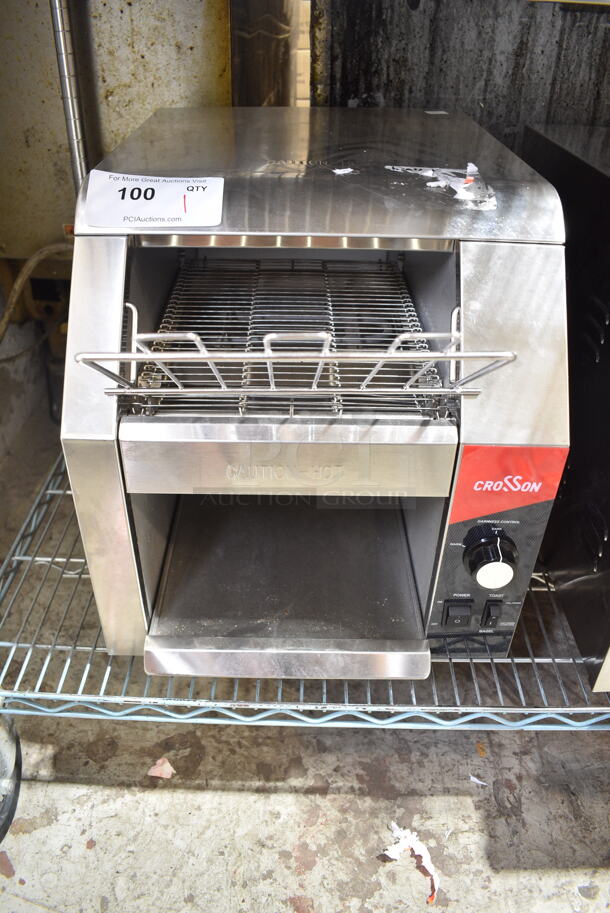 2024 Crosson CCT-500 Stainless Steel Commercial Countertop Electric Powered Conveyor Toaster Oven. 120 Volts, 1 Phase. Tested and Working! - Image 1 of 7