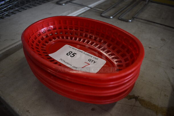 7 Red Poly Food Baskets. 9.25x5.75x2. 7 Times Your Bid! - Image 2 of 3