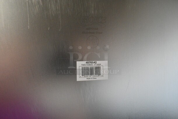 11 BRAND NEW SCRATCH AND DENT! Stainless Steel Drop In Bins Including 2 4070249 Choice 1/2 Size 4" Deep Anti-Jam Stainless Steel Steam Table / Hotel Pan - 24 Gauge, 3 4070122 Choice 2/3 Size 2 1/2" Deep Anti-Jam Stainless Steel Steam Table / Hotel Pan - 24 Gauge, 3 4070142 Choice 2/3 Size 4" Deep Anti-Jam Stainless Steel Steam Table / Hotel Pan - 24 Gauge, 4 4070049 Choice Full Size 4" Deep 24 Gauge Anti-Jam Stainless Steel Steam Table / Hotel Pan. 11 Times Your Bid!  - Image 9 of 12