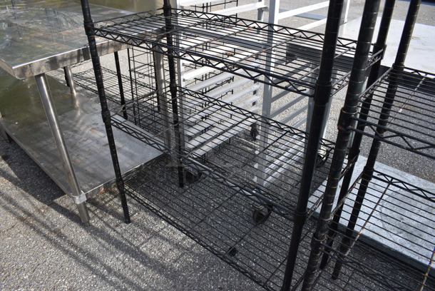Black Finish 5 Tier Wire Shelving Unit. BUYER MUST DISMANTLE. PCI CANNOT DISMANTLE FOR SHIPPING. PLEASE CONSIDER FREIGHT CHARGES. 35.5x16x72 - Image 3 of 4