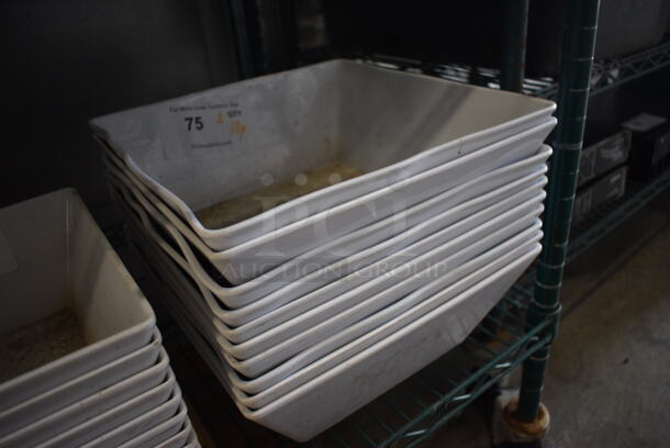 ALL ONE MONEY! Lot of 10 White Poly Bowls. 12x12x4 - Image 2 of 4