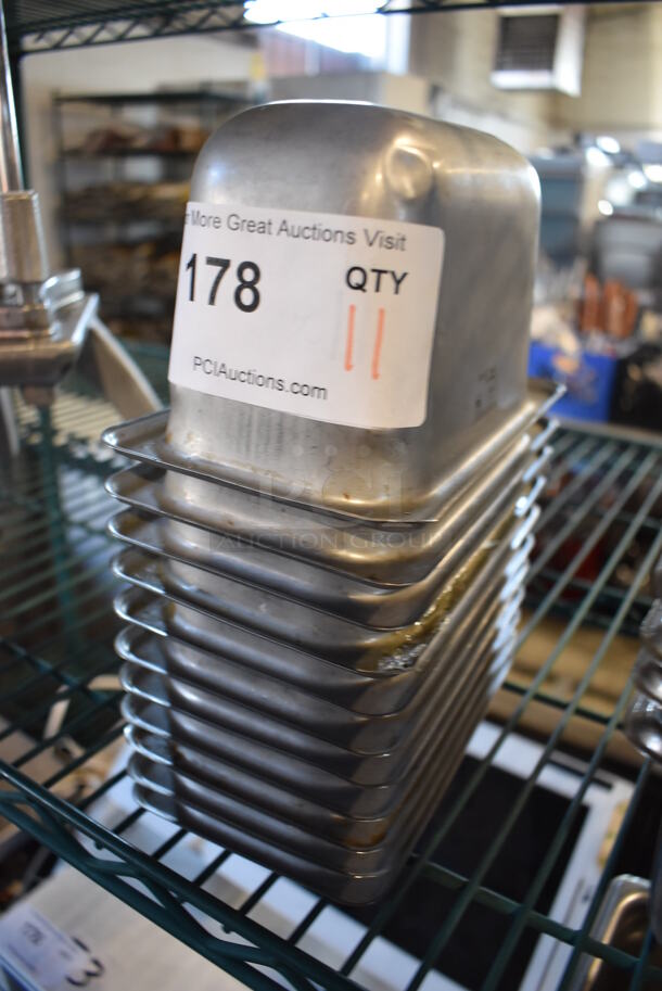 11 Stainless Steel 1/9 Size Drop In Bins. 1/9x4. 11 Times Your Bid! - Image 2 of 3