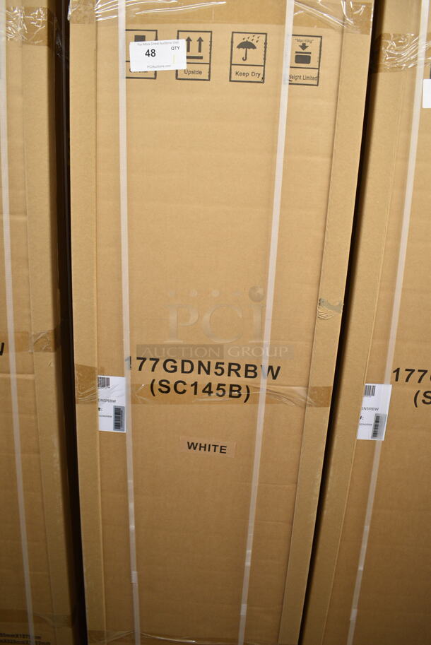 BRAND NEW! Galaxy 177GDN5RBW Metal Commercial Single Door Reach In Cooler Merchandiser w/ Poly Coated Racks and Red, White, and Blue LED Lighting. 110-120 Volts, 1 Phase. - Image 2 of 3