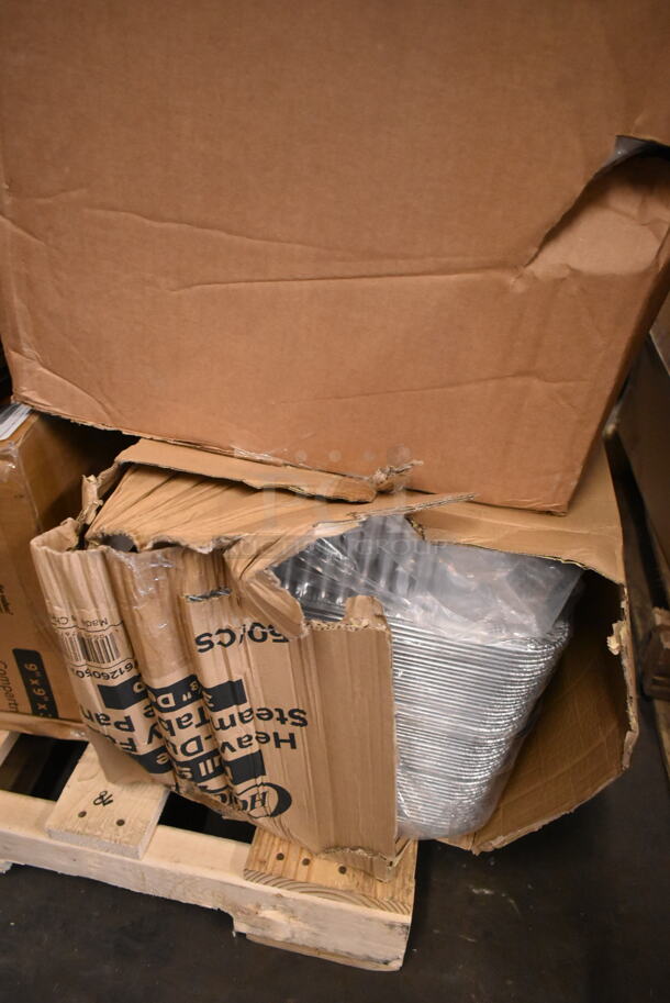 PALLET LOT of 19 BRAND NEW Boxes Including Choice 8 oz. White Paper Frozen Yogurt / Food Cup - 1000/Case, 39465XL Noble X Large Gloves, American Standard Ovalyn 0496221.020 19 1/4" x 16 1/4" White Vitreous China Single Bowl Undermount Sink, 500TO9 Choice 9" x 9" x 3" Microwavable 1-Compartment Black / Clear Plastic Hinged Container - 100/Case, 130WSPOONWP Choice Individually Wrapped Medium Weight White Plastic Teaspoon - 1000/Case, Tellus Plates, Choice Hot Cup Travel Lids. 19 Times Your Bid! - Image 5 of 9