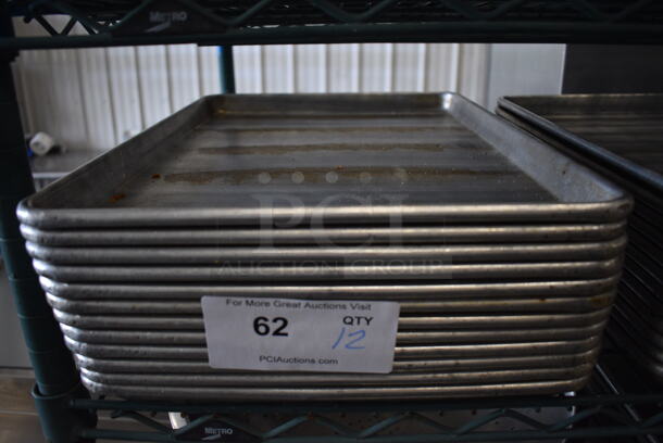 12 Metal Half Size Baking Pans. 13x18x1. 12 Times Your Bid!